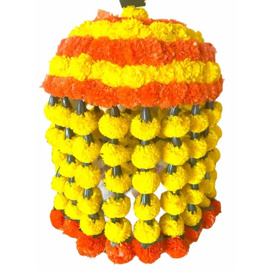 Marigold Jhoomar and Strings Decor, Mehndi Decoration, Wedding Garland,flowers Decorations, Diwali Backdrop, Puja Garlands, Dholki, Chandelier {6}