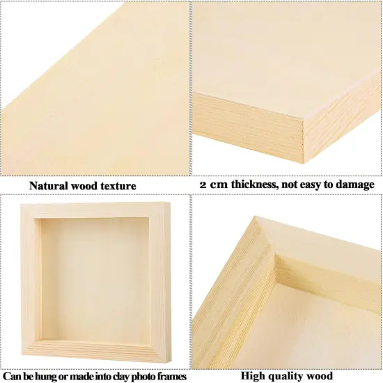 8 Pack Wood Panels 6 x 6 Inch Unfinished Wood Canvas {5}