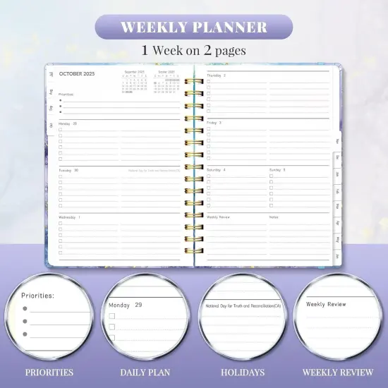 Academic Planner 2025-2026 - 6.18" x 8.5" (Blue Marble) {4}