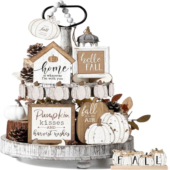18 Pcs Fall Thanksgiving Tiered Tray Decor Set {1}