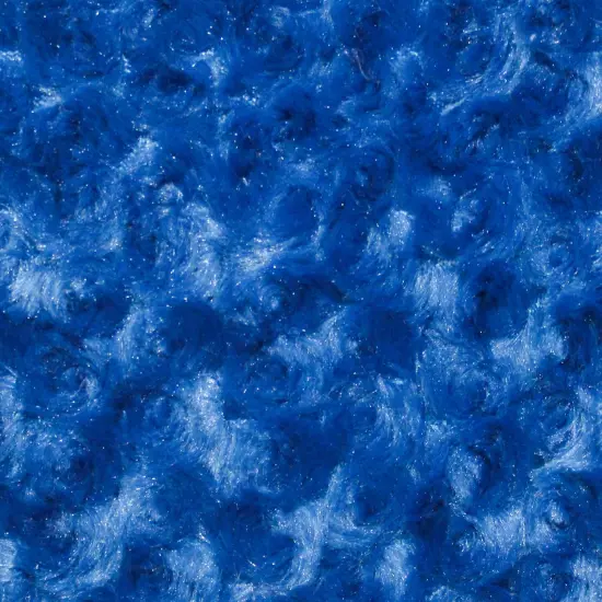 1 Yard Royal Blue Rosebud Minky Fabric 58/60" Width Rose Swirl {1}