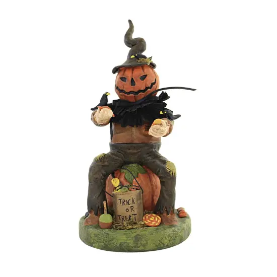 Charles Mcclenning 10.0 Inch King Of The Cornfield Halloween Figurine , Lightweight Halloween Decor Scarecrow Pumpkin Halloween Orange {1}
