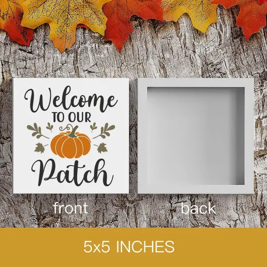 Fall Wooden Box Sign Desk Decor, 5.1 X 5.1 Inch {2}