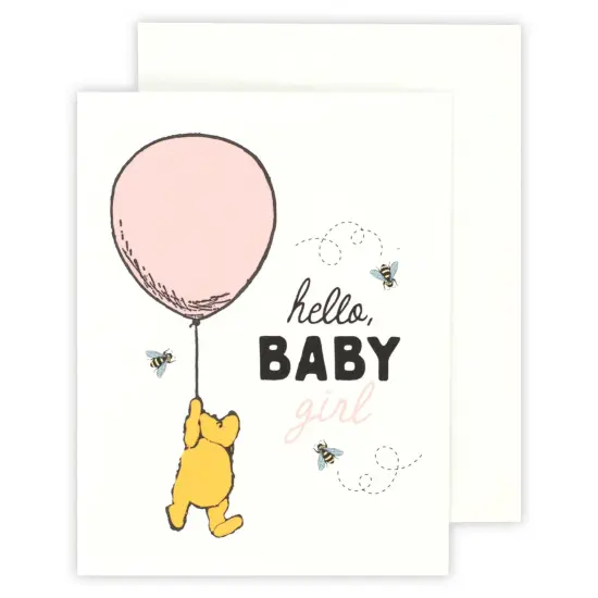 Echo Park Winnie The Pooh Greeting Card 1/Pkg-Hello Baby Girl {1}