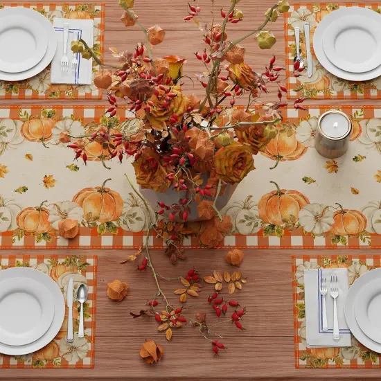 Fall Pumpkin Plaid Table Runner Table Decoration.,13x72 Inch {4}