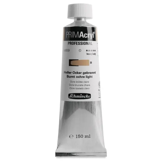 Schmincke Primacryl Professional Acrylic Paint - Burnt Ochre Light, 150 ml Tube {1}