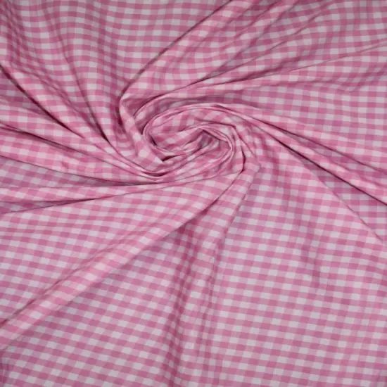 1 Yard Pink 1/8&Prime; Gingham Checkered Poly Cotton Fabric Apparel And Crafts Non-Stretch 58/59 Inch Wide {1}
