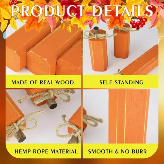 3 Pcs Fall Table Sign Rustic Centerpieces {3}