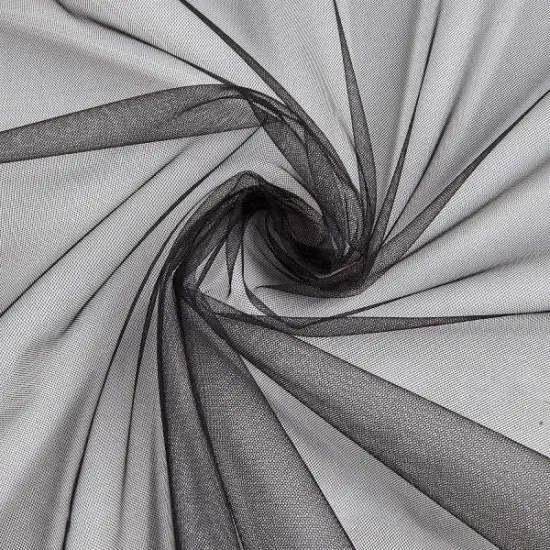 1 Yard Micro Stretch Mesh Nude Fabric, 100% Polyester, 60" Wide Black {1}