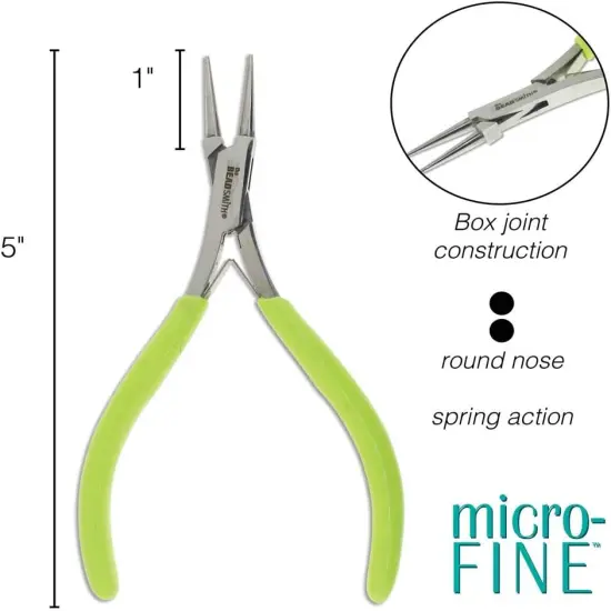 The Beadsmith Micro Mini Round Nose Pliers with Springs {4}