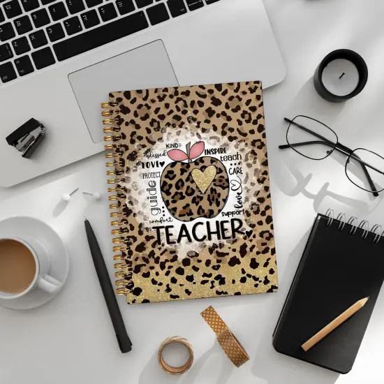 Teacher Notebook Journal - 5.5x8.3 Inch - Leopard {5}