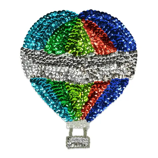 Hot Air Balloon Sequin Applique/Patch - Large {1}