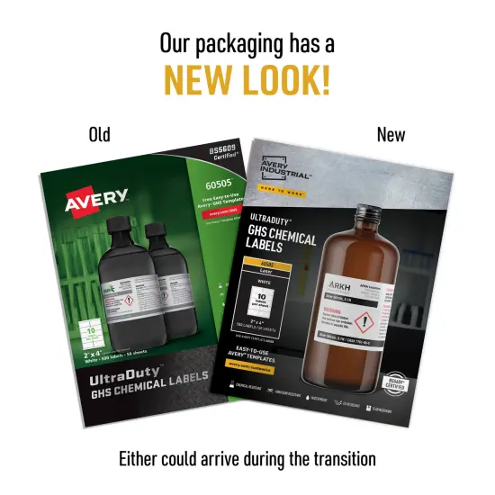 Avery UltraDuty GHS Chemical Labels, Permanent Adhesive, Waterproof, UV Resistant, 2" x 4", 500 Labels (60505) {3}