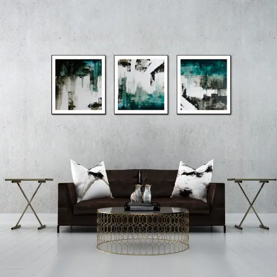 Whiteline Modern Living Maia 3-Piece 28""x28"" (each) Canvas Wall Art, Black PS Frame {1}