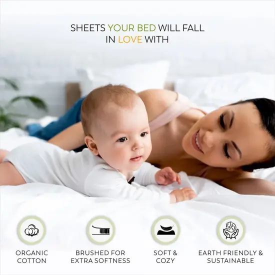 Cotton Percale Brushed Sheet Set with True Grip Fit {4}