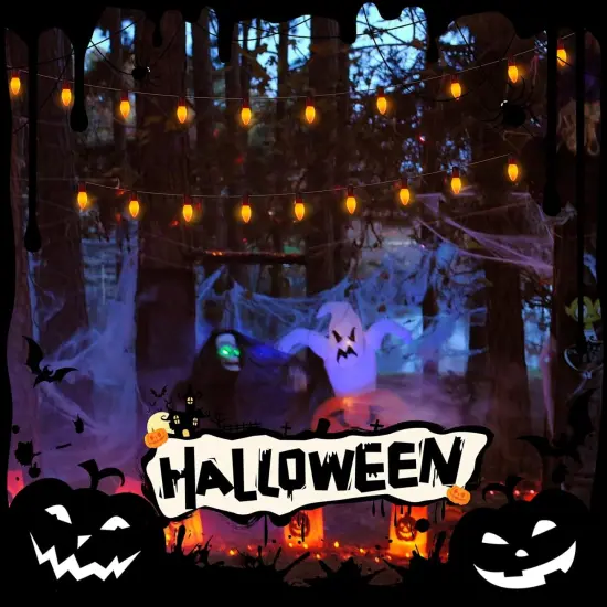 25FT Orange C9 LED Halloween Outdoor String Lights {4}