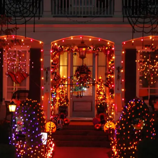 4 Pack Total 80FT 240LED Orange Fairy Halloween String Lights {5}