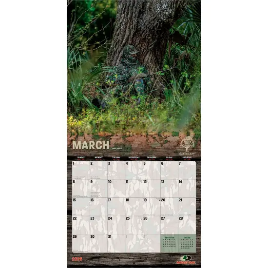 Mossy Oak American Camo OFFICIAL | 2026 12 x 24 Inch (Hanging) Monthly Square Wall Calendar | Plastic-Free {3}