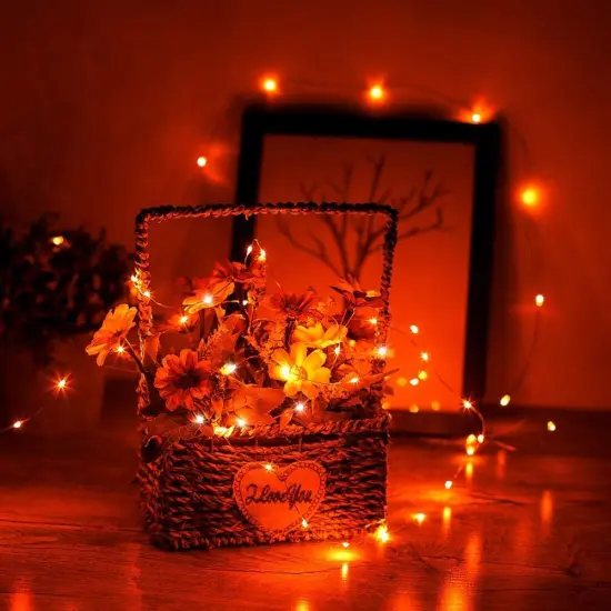 16.1ft - 4 Pack 50 LED Halloween Fairy Lights Battery Operated {4}
