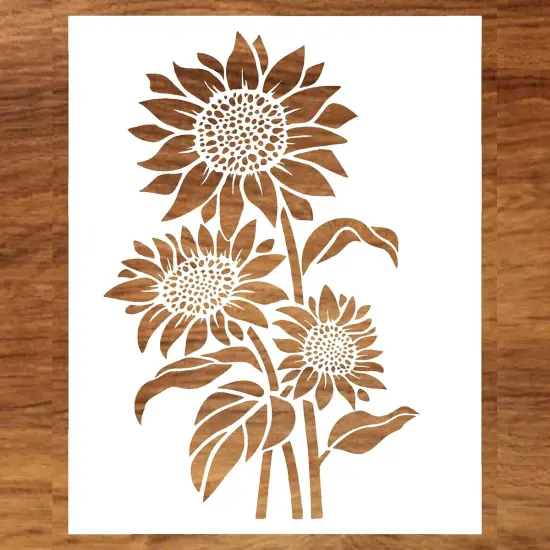 Large Sunflower Stencil for Painting (12x15 Inches {1}