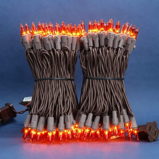 200 Count Orange Christmas Lights - Pack of 2 {2}