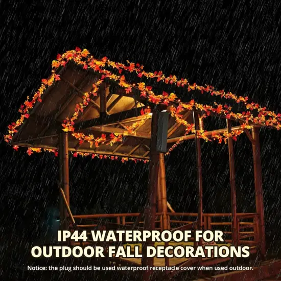 Fall Garland with Lights - 9.2Ft with 50 Incandescent Bulbs {3}