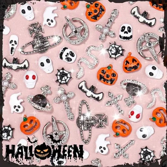32 Pcs Halloween Cross Nail Charms {3}
