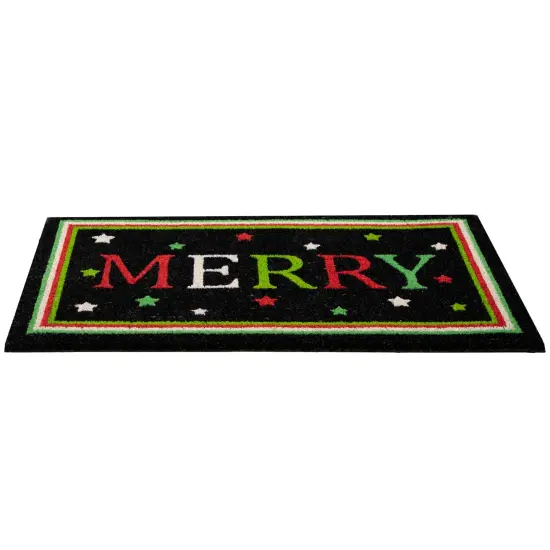 Northlight Black Coir "Merry" Christmas Doormat 18" X 30" {6}