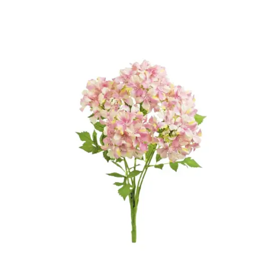 19" Pink & Lavender Artificial Hydrangea Bush &ndash; Faux Floral for Weddings & Home D&eacute;cor (5640-PLAV) {1}