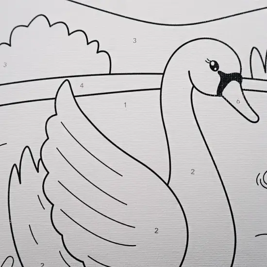 Angels Craft Paint by Number Canvas Set - Lily Pond Swan | Includes: 1 Pre-printed Canvas, 6 Acrylic Paint pots, 1 Artist Brush {3}