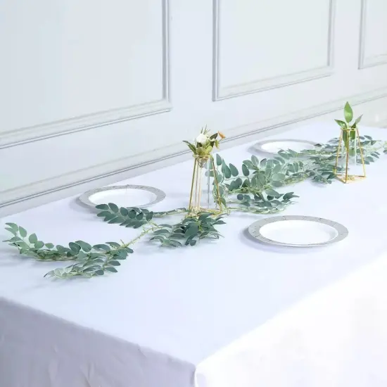 24 ft long Light Green 4 Garlands Honey Locust Artificial Foliage Botanical {2}