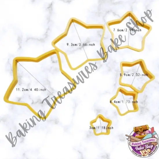 Star 6 pcs Shaped Cookie Cutters {4}