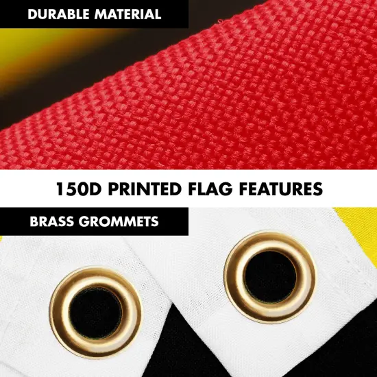 G128 Combo Pack: 6 Ft Tangle Free Aluminum Spinning Flagpole (White) & Brunei Bruneian Flag 3x5 Ft, LiteWeave Pro Series Printed 150D Polyester | Pole with Flag Included {4}