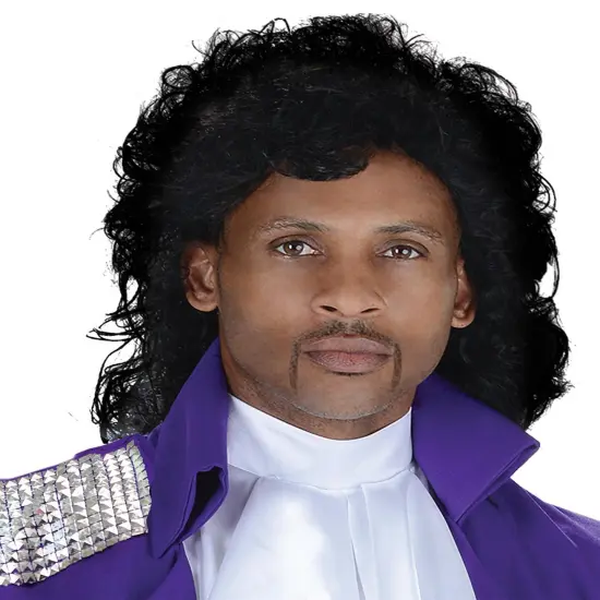 Prince Purple Rain Wig Adult 80s Halloween Costume Accessory Fancy Dress {1}