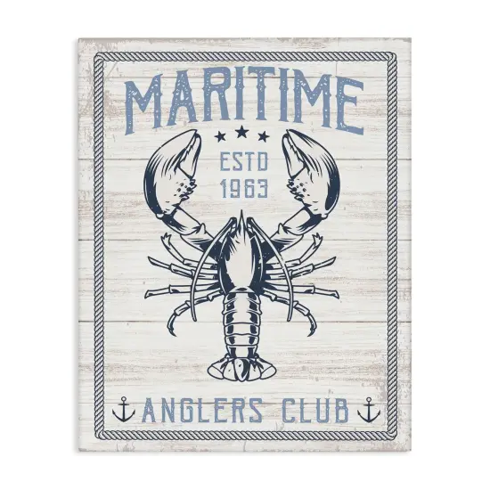 Stupell Industries Maritime Anglers Club Canvas Wall Art Design by Angela Nickeas {1}
