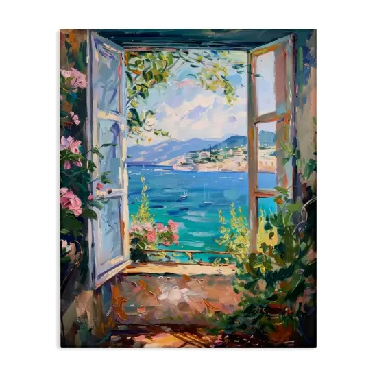Stupell Industries Window Sea View Canvas Wall Art Design by LSR Design Studio {1}