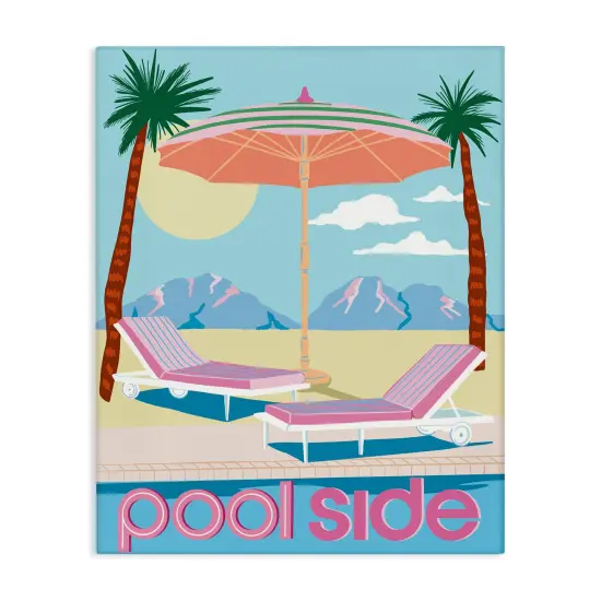 Stupell Industries Preppy Coastal Poolside Canvas Wall Art Design by Jo Reid {1}