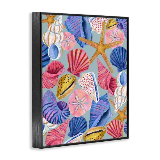 Stupell Industries Bright Seashells Assortment Framed Giclee Wall Art Design by Arrolynn Weiderhold {9}