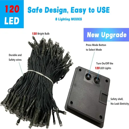 2 Pack 240LED 95FT Solar String Lights - Warm White {5}