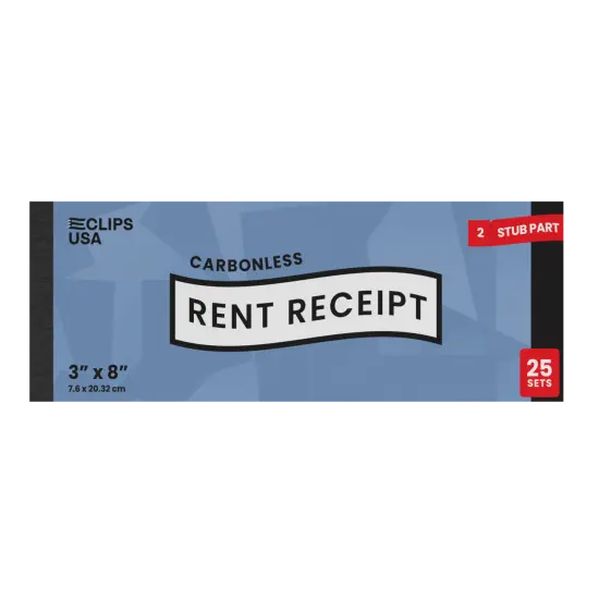 Rent Receipt Books White &ndash; 3x8 in &ndash; 25 Sets &ndash; 72 Books {1}