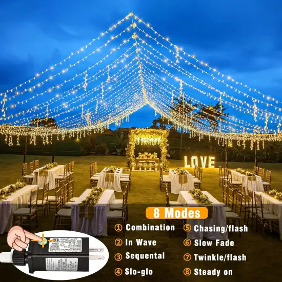 66ft 200 LED Chrismtas String Lights - 8 Modes (Warm White) {2}