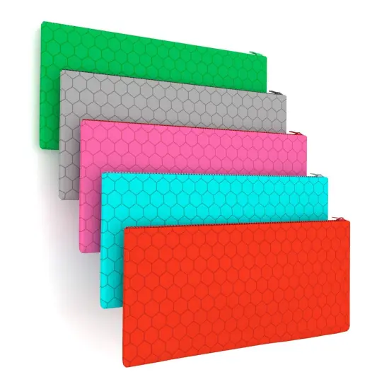 Pencil Pouch PVC 9.5x4.75 w/ Honeycomb Pattern &ndash; 72 Count {3}