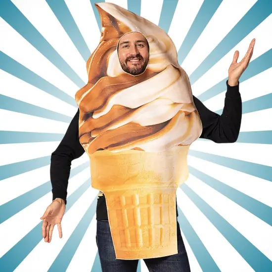 Soft Serve Ice Cream Cone Adult Costume Get Real Tunic Funny Food Outfit Halloween Party {4}