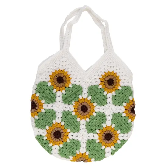 John Bead Floral Crochet DIY Kit for Beginners Sunflower Tote Bag {3}