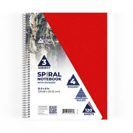 Spiral Notebook 3-Subject 9x11 in 120 Sheets &ndash; 24 Units {2}
