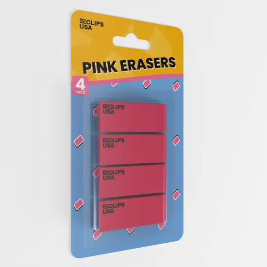 Classic Pink Erasers &ndash; Non-Toxic &ndash; 4 Count &ndash; 48 Sets {3}
