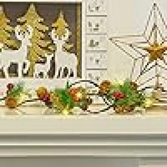 Garland with Red Berry Pine Cone Fairy String Lightsstring lights {3}