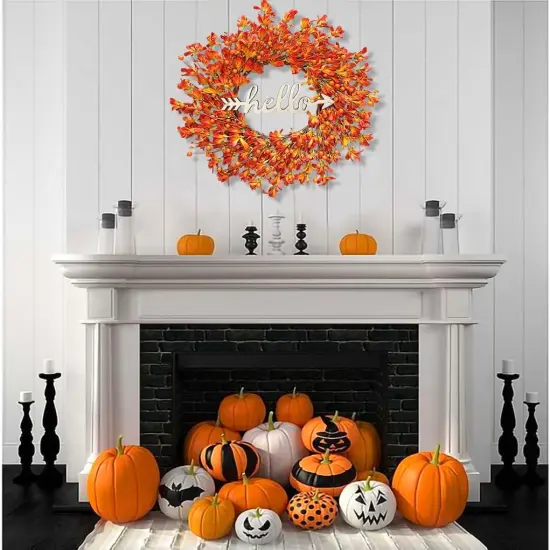 Orange - Forsythia Wreaths for Front Door {3}