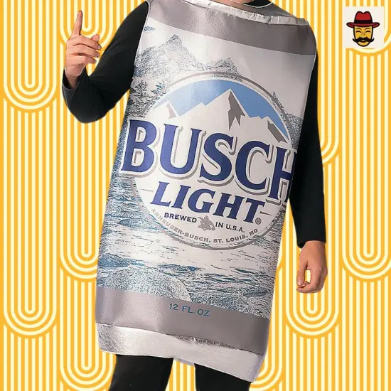 Busch Light Can Costume Funny Beer Foam Tunic Photo Print Adult Halloween Party Outfit {6}