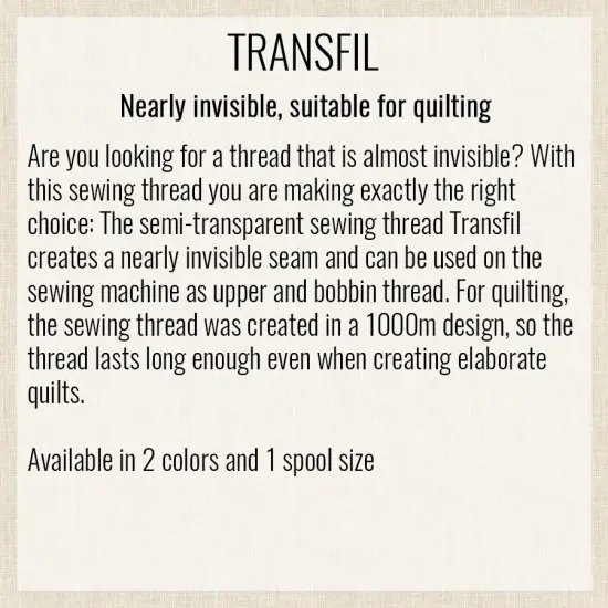 Glassy (0414-0003) | Transfil (1000M / 1094Y) | Mettler Thread {3}